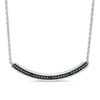Thumbnail Image 0 of Black Diamond Accent Curved Bar Necklace in Sterling Silver