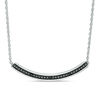 Thumbnail Image 1 of Black Diamond Accent Curved Bar Necklace in Sterling Silver