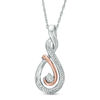Thumbnail Image 0 of Diamond Accent Twist Pendant in Sterling Silver and 10K Rose Gold