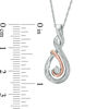 Thumbnail Image 1 of Diamond Accent Twist Pendant in Sterling Silver and 10K Rose Gold