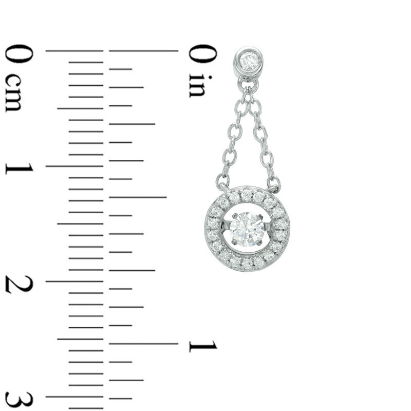 Main Image 2 of Unstoppable Love™ 0.38 CT. T.W. Diamond Frame Trapeze Drop Earrings in 10K White Gold
