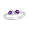 Thumbnail Image 0 of Amethyst and Diamond Accent "X" Ring in Sterling Silver