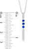 Thumbnail Image 1 of Lab-Created Blue Sapphire Linear Three Stone Bar Pendant in Sterling Silver