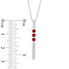 Thumbnail Image 1 of Lab-Created Ruby Linear Three Stone Bar Pendant in Sterling Silver