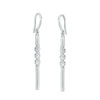 Thumbnail Image 0 of Lab-Created White Sapphire Three Stone Bar Drop Earrings in Sterling Silver