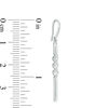 Thumbnail Image 1 of Lab-Created White Sapphire Three Stone Bar Drop Earrings in Sterling Silver