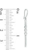 Lab-Created White Sapphire Three Stone Bar Drop Earrings in Sterling Silver