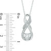 Thumbnail Image 1 of 5.0mm Lab-Created White Sapphire and Diamond Accent Double Row Infinity Pendant in Sterling Silver