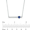 Thumbnail Image 1 of 5.0mm Heart-Shaped Lab-Created Blue Sapphire and Diamond Accent Bar Necklace in Sterling Silver