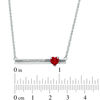 Thumbnail Image 1 of 5.0mm Heart-Shaped Lab-Created Ruby and Diamond Accent Bar Necklace in Sterling Silver