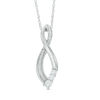 Thumbnail Image 0 of Lab-Created White Sapphire and Diamond Accent Three Stone Infinity Pendant in Sterling Silver
