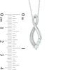 Thumbnail Image 1 of Lab-Created White Sapphire and Diamond Accent Three Stone Infinity Pendant in Sterling Silver