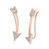 Thumbnail Image 0 of Diamond Accent Arrow Crawler Earrings in Sterling Silver with 14K Rose Gold Plate