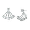 Thumbnail Image 1 of 0.15 CT. T.W. Diamond Fan Front/Back Earrings in Sterling Silver