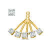 Thumbnail Image 1 of 0.15 CT. T.W. Diamond Fan Front/Back Earrings in Sterling Silver with 14K Gold Plate