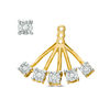 Thumbnail Image 2 of 0.15 CT. T.W. Diamond Fan Front/Back Earrings in Sterling Silver with 14K Gold Plate