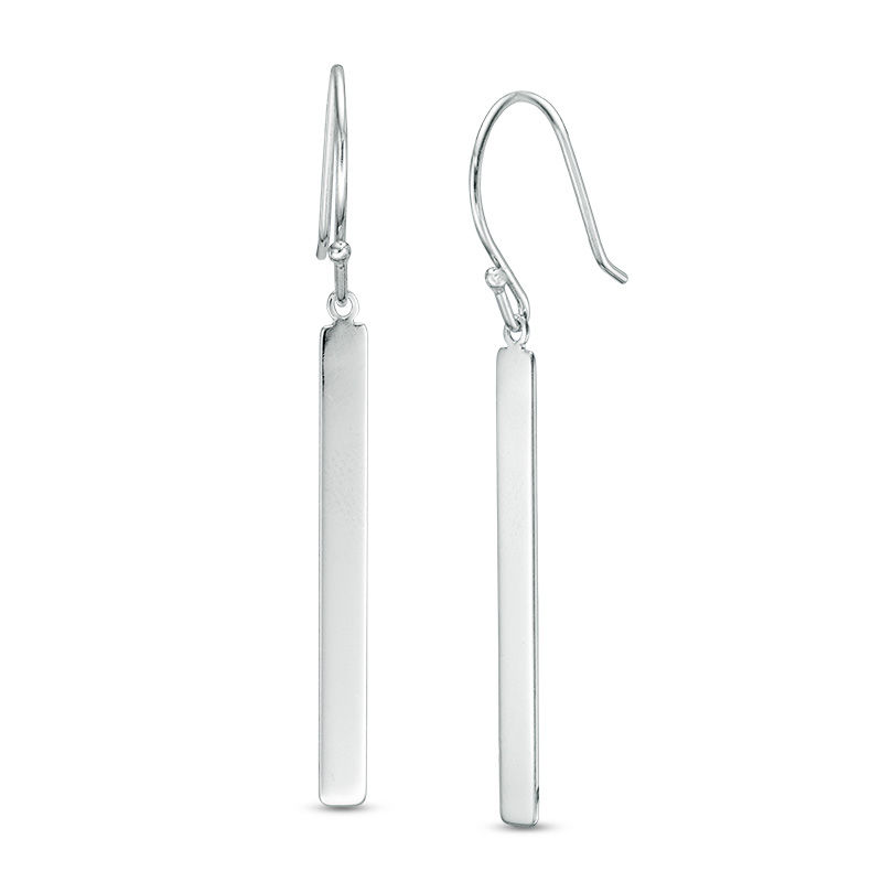 Linear Bar Drop Earrings in Sterling Silver|Peoples Jewellers