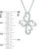 Thumbnail Image 1 of 0.07 CT. T.W. Diamond Heart Cross Pendant in Sterling Silver