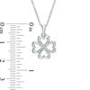 Thumbnail Image 2 of Diamond Accent Heart-Shaped Four Leaf Clover Pendant in Sterling Silver