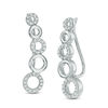 Thumbnail Image 0 of 0.18 CT. T.W. Diamond Alternating Circle Crawler Earrings in Sterling Silver