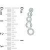 Thumbnail Image 1 of 0.18 CT. T.W. Diamond Alternating Circle Crawler Earrings in Sterling Silver