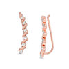 Thumbnail Image 0 of 0.11 CT. T.W. Diamond Twist Crawler Earrings in 10K Rose Gold