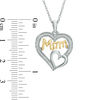 Thumbnail Image 1 of 0.11 CT. T.W. Diamond "Mom" Double Heart Pendant in Sterling Silver and 10K Gold