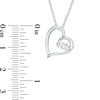 Unstoppable Love™ Lab-Created White Sapphire Tilted Heart Pendant in Sterling Silver