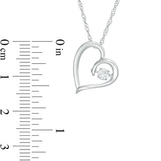 Unstoppable Love™ Lab-Created White Sapphire Tilted Heart Pendant in Sterling Silver
