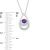 Thumbnail Image 1 of Unstoppable Love™ 4.8mm Amethyst and Diamond Accent Layered Teardrop Pendant in Sterling Silver