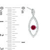 Thumbnail Image 1 of Unstoppable Love™ Lab-Created Ruby and 0.18 CT. T.W. Diamond Marquise Drop Earrings in Sterling Silver
