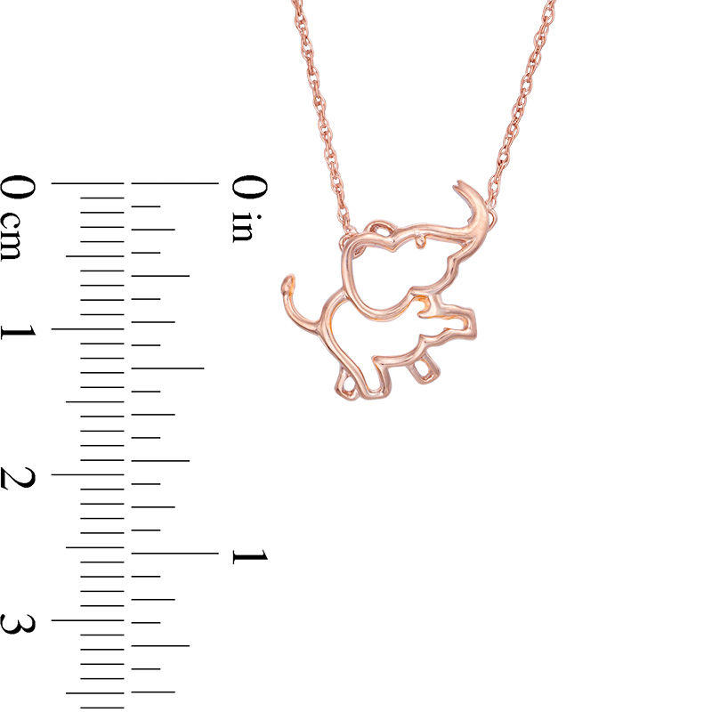 Elephant Necklace in 10K Rose Gold