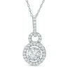 Thumbnail Image 0 of 0.50 CT. T.W. Diamond Doorknocker Drop Pendant in 10K White Gold