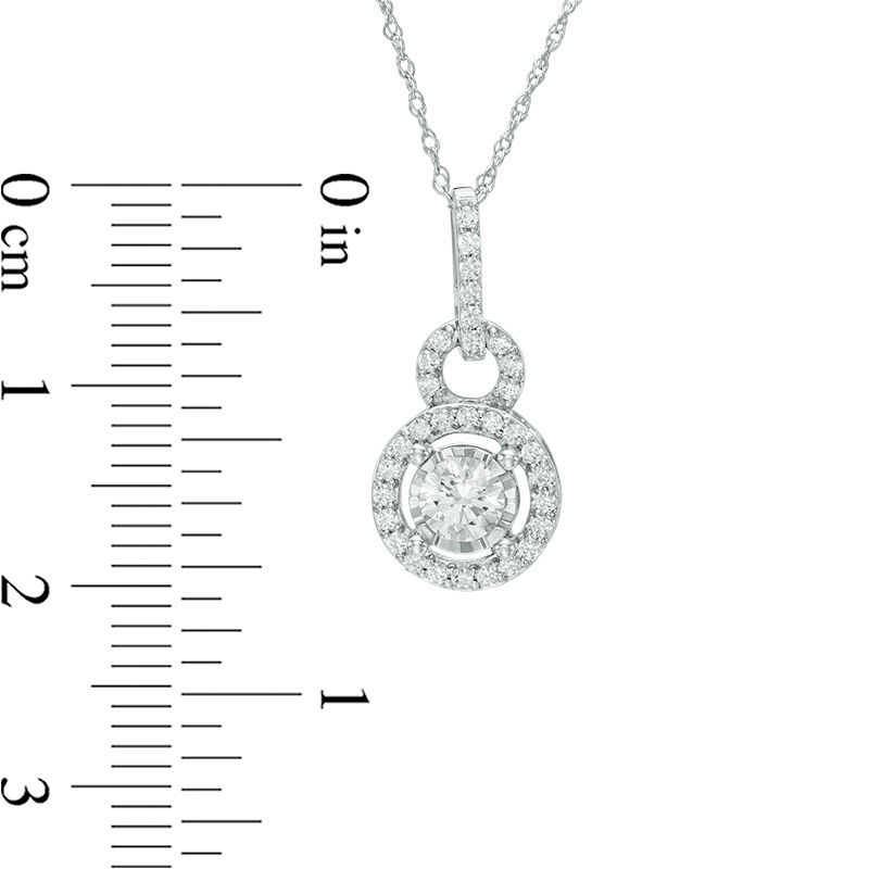 Main Image 2 of 0.50 CT. T.W. Diamond Doorknocker Drop Pendant in 10K White Gold