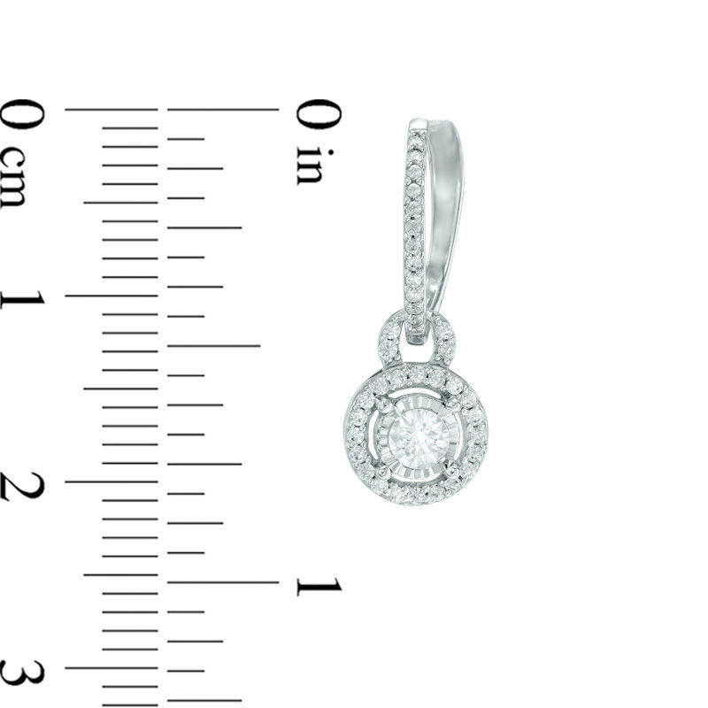 Main Image 2 of 0.50 CT. T.W. Diamond Doorknocker Drop Earrings in 10K White Gold