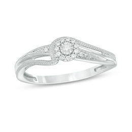 0.04 CT. T.W. Diamond Vintage Style Promise Ring in Sterling Silver