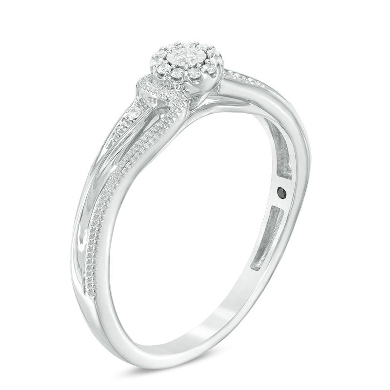 0.04 CT. T.W. Diamond Vintage Style Promise Ring in Sterling Silver
