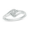 Thumbnail Image 0 of 0.04 CT. T.W. Diamond Pear-Shaped Frame Promise Ring in Sterling Silver