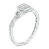 Thumbnail Image 2 of 0.04 CT. T.W. Diamond Vintage-Style Promise Ring in Sterling Silver