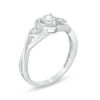 Thumbnail Image 1 of 0.10 CT. T.W. Diamond Heart Promise Ring in Sterling Silver