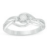 Thumbnail Image 0 of 0.04 CT. T.W. Quad Princess-Cut Diamond Vintage-Style Promise Ring in Sterling Silver