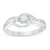 Thumbnail Image 1 of 0.04 CT. T.W. Quad Princess-Cut Diamond Vintage-Style Promise Ring in Sterling Silver