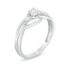 Thumbnail Image 1 of 0.04 CT. T.W. Quad Princess-Cut Diamond Vintage-Style Promise Ring in Sterling Silver