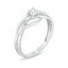 Thumbnail Image 2 of 0.04 CT. T.W. Quad Princess-Cut Diamond Vintage-Style Promise Ring in Sterling Silver