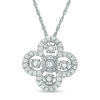 Thumbnail Image 1 of Unstoppable Love™ 0.25 CT. T.W. Diamond Clover Pendant in 10K White Gold