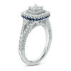 Thumbnail Image 2 of Vera Wang Love Collection 1.30 CT. T.W. Princess-Cut Diamond and Sapphire Frame Engagement Ring in 14K White Gold