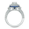 Thumbnail Image 3 of Vera Wang Love Collection 1.30 CT. T.W. Princess-Cut Diamond and Sapphire Frame Engagement Ring in 14K White Gold