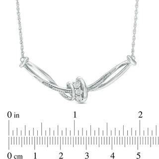 Diamond Accent Twist Knot Necklace in Sterling Silver