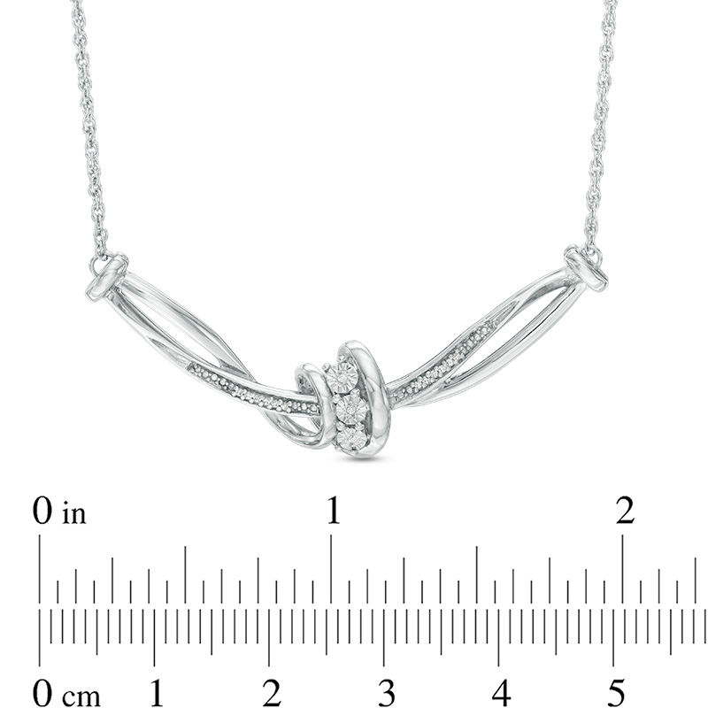 Diamond Accent Twist Knot Necklace in Sterling Silver
