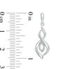 Diamond Accent Marquise Flame Twist Pendant and Drop Earrings Set in Sterling Silver